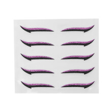 (Purple) Farbige wasserfeste Wimpern-Sticker Silber