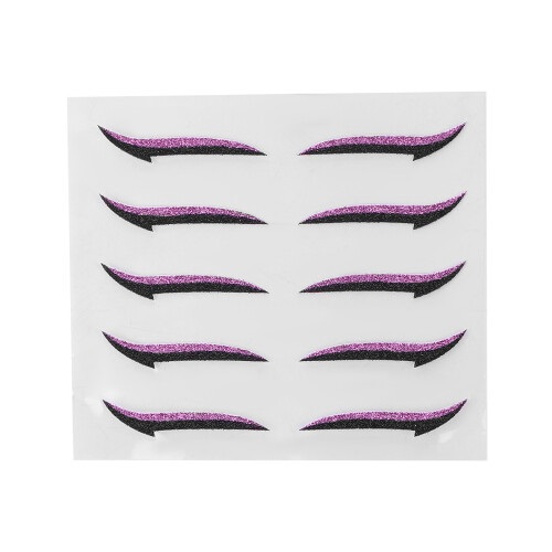 (Purple) Farbige wasserfeste Wimpern-Sticker Silber