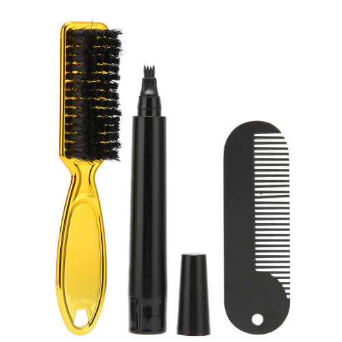(Black) Wasserdichte Bartstift-Set mit Pinsel Schwarz 1