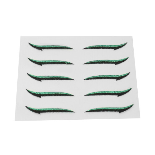 (Green) Farbige wasserfeste Wimpern-Sticker Silber 1