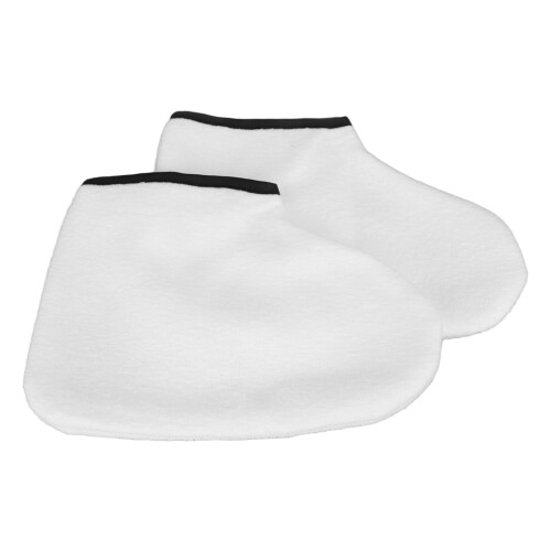 2pcs White Paraffin Wax Therapy Booties for Feet 1