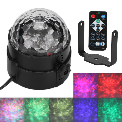(US Plug) 7 Color Sound Activated LED Watermark Light with Remote 2