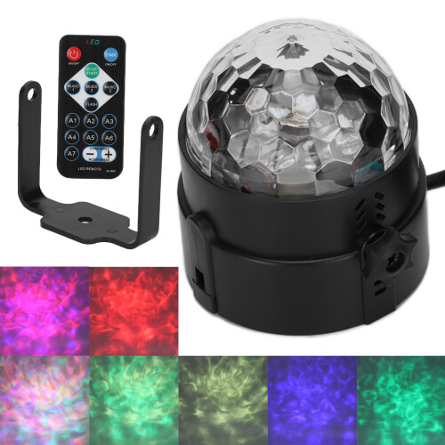(US Plug) 7 Color Sound Activated LED Watermark Light with Remote 1