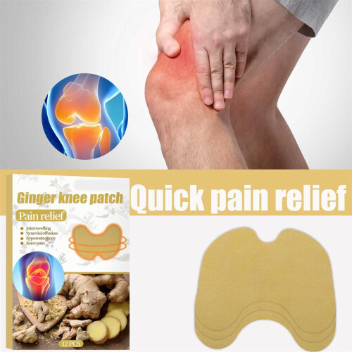 12PCS Ginger Knee Patch Plaster for Muscle Neck Discomfort