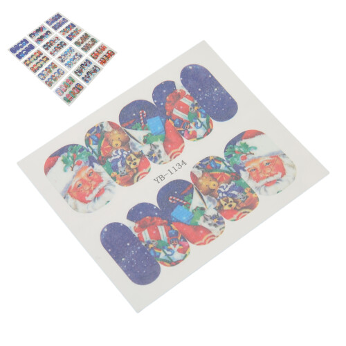 12 Sheets Christmas Nail Art Stickers Decals 2