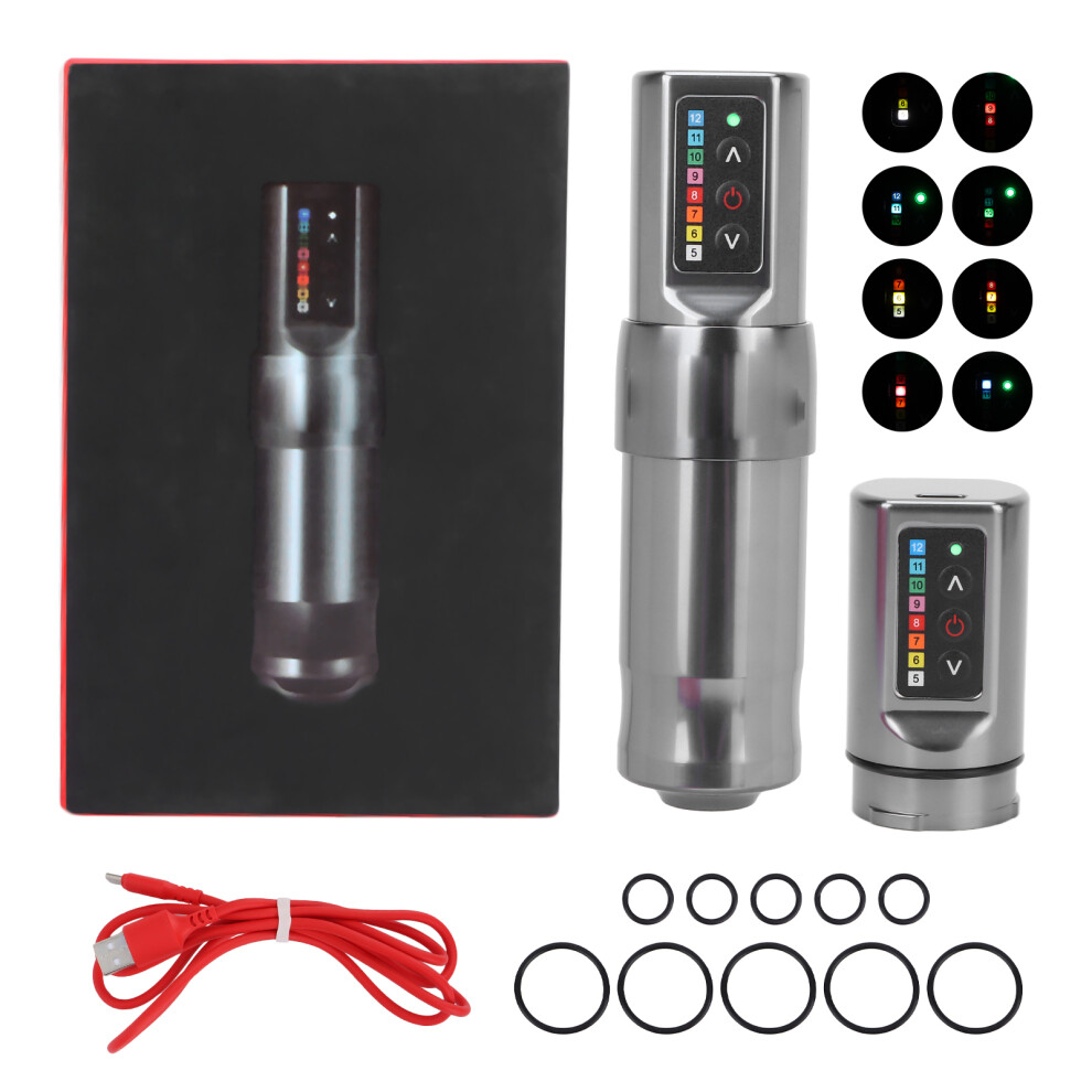 Gray (Gray) Wireless Tattoo Pen Machine Adjustable Voltage Coreless Motor