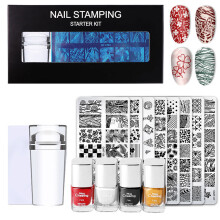 Nail Stamping Plate Stamper Scraper Print Template Set