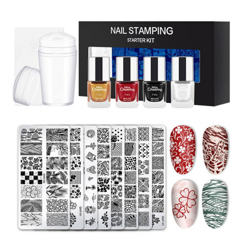 Nail Stamping Plate Stamper Scraper Print Template Set 1