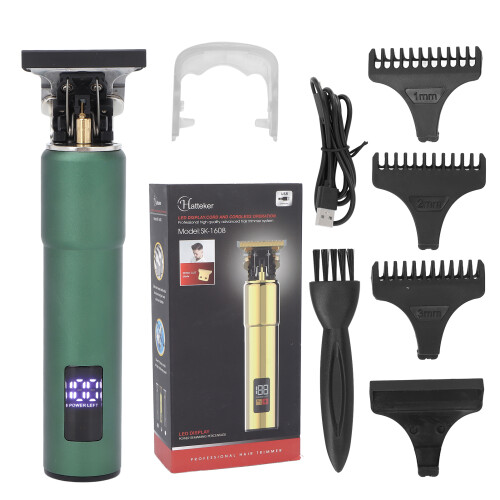 (Blackish Green) Draadloze Oplaadbare Haarknipper LCD