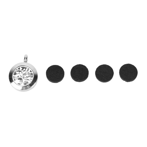 Aromatherapie-Locket Diffuser, baumförmig, Edelstahl