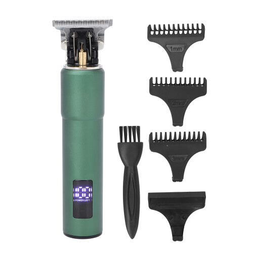 (Blackish Green) Draadloze Oplaadbare Haarknipper LCD 1