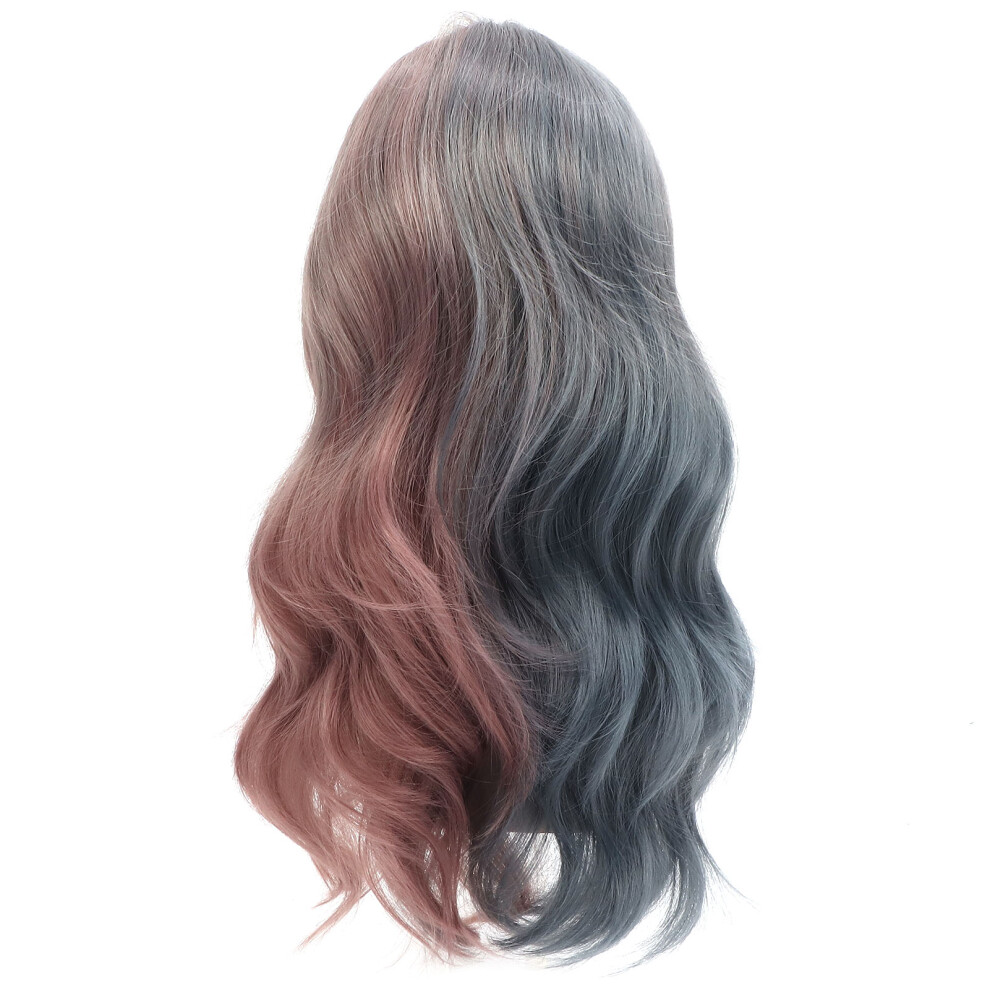 Unisex Long Fluffy Wavy Synthetic Wig With Bangs For Women