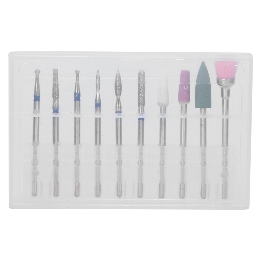 10pcs Nail Drill Bits Dead Skin Remover Polishing File Set