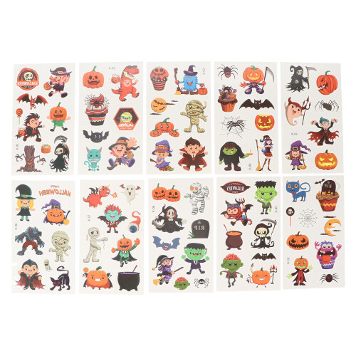 (#X) 10 Stuks Make-up Sticker Halloween Kinderen