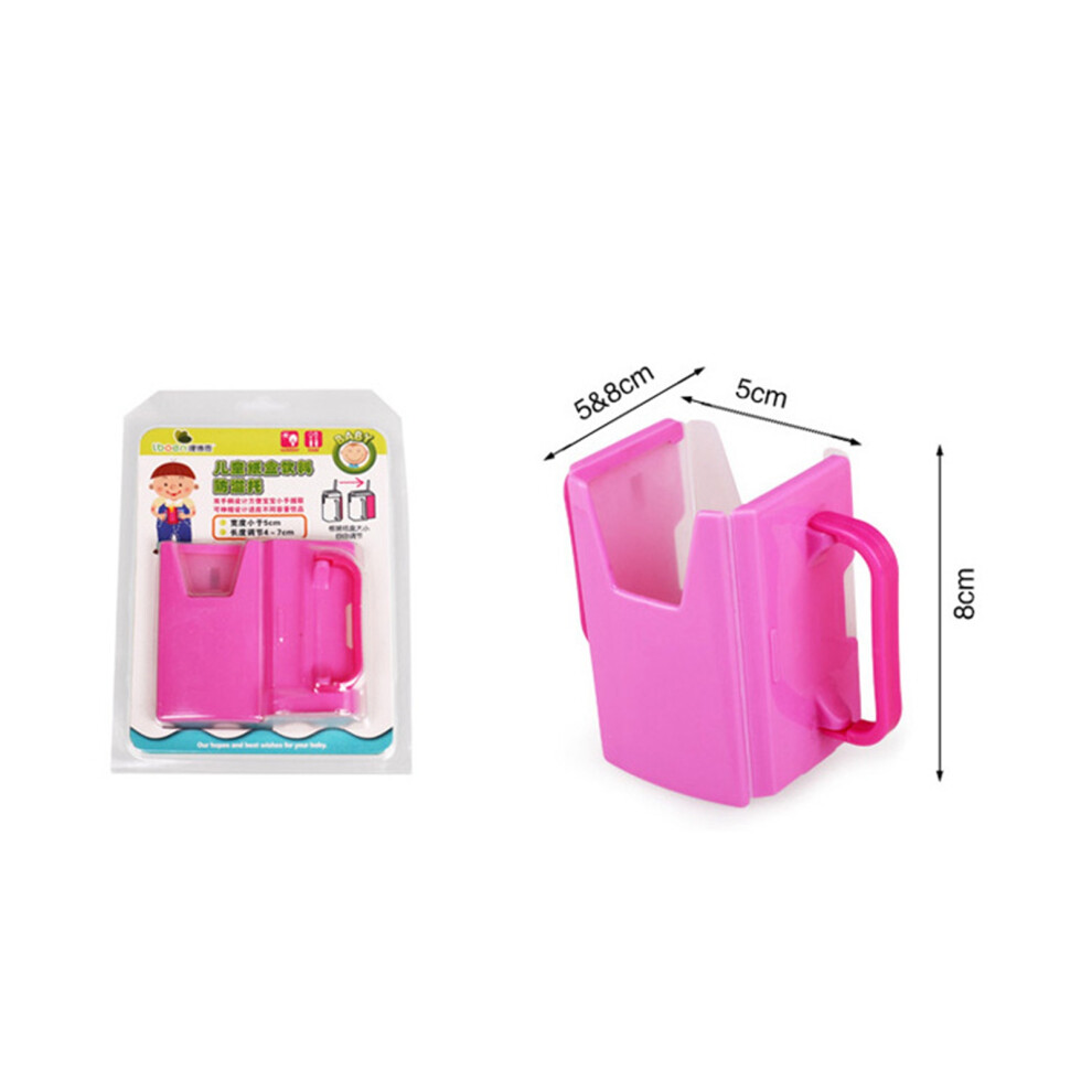 Children Plastic Cup Holder with Dual Handles for Milk & Beverages, Pink