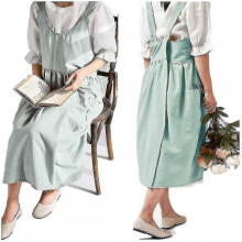 (Light green) Cotton Linen Apron Adjustable Bib Apron Waist Kitchen Aprons Yellow (baifus)