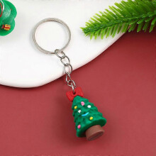 (Jungle Camoufla) Christmas Keychain Cute Soft Rubber Gingerbread Man Christmas Tree Deer Snowman Santa Pendant Key Chain Christmas Jewelry Gifts