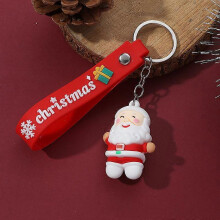 (P13) Christmas Keychain Cute Soft Rubber Gingerbread Man Christmas Tree Deer Snowman Santa Pendant Key Chain Christmas Jewelry Gifts