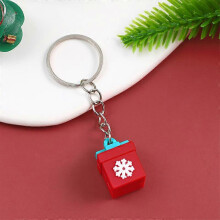 (P27 613) Christmas Keychain Cute Soft Rubber Gingerbread Man Christmas Tree Deer Snowman Santa Pendant Key Chain Christmas Jewelry Gifts