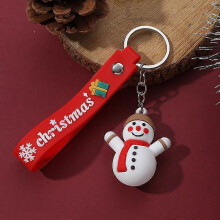(Dark Silver) Christmas Keychain Cute Soft Rubber Gingerbread Man Christmas Tree Deer Snowman Santa Pendant Key Chain Christmas Jewelry Gifts