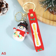 (Sky Blue) Christmas Keychain Cute Soft Rubber Gingerbread Man Christmas Tree Deer Snowman Santa Pendant Key Chain Christmas Jewelry Gifts
