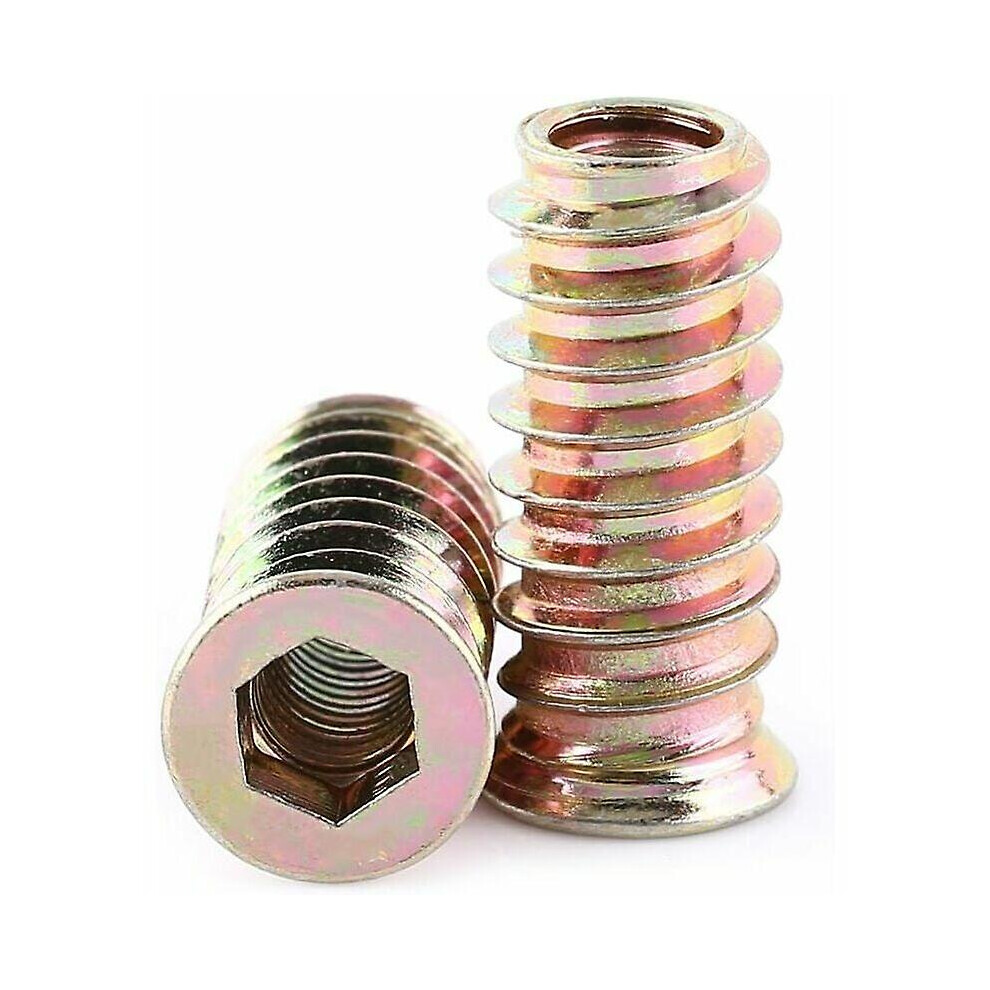 Kikidex (As Show, One Size) Pack Of 100Pcs M10 Zinc Alloy Threaded Hex Nut, Zinc Alloy Insert Nuts Assortment (M10x25mm)
