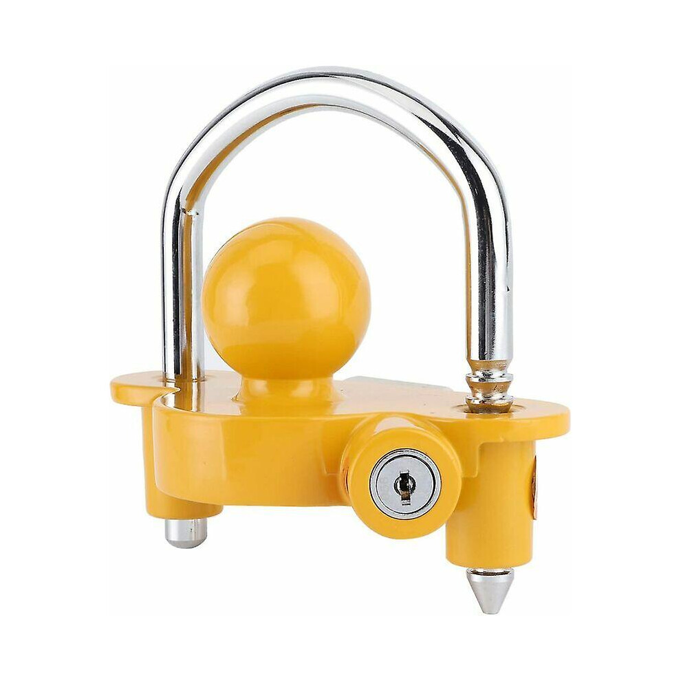 Kikidex (As Show, One Size) Rustproof Trailer Lock With 2 Keys For Horsebox Caravan Trailer Yellow