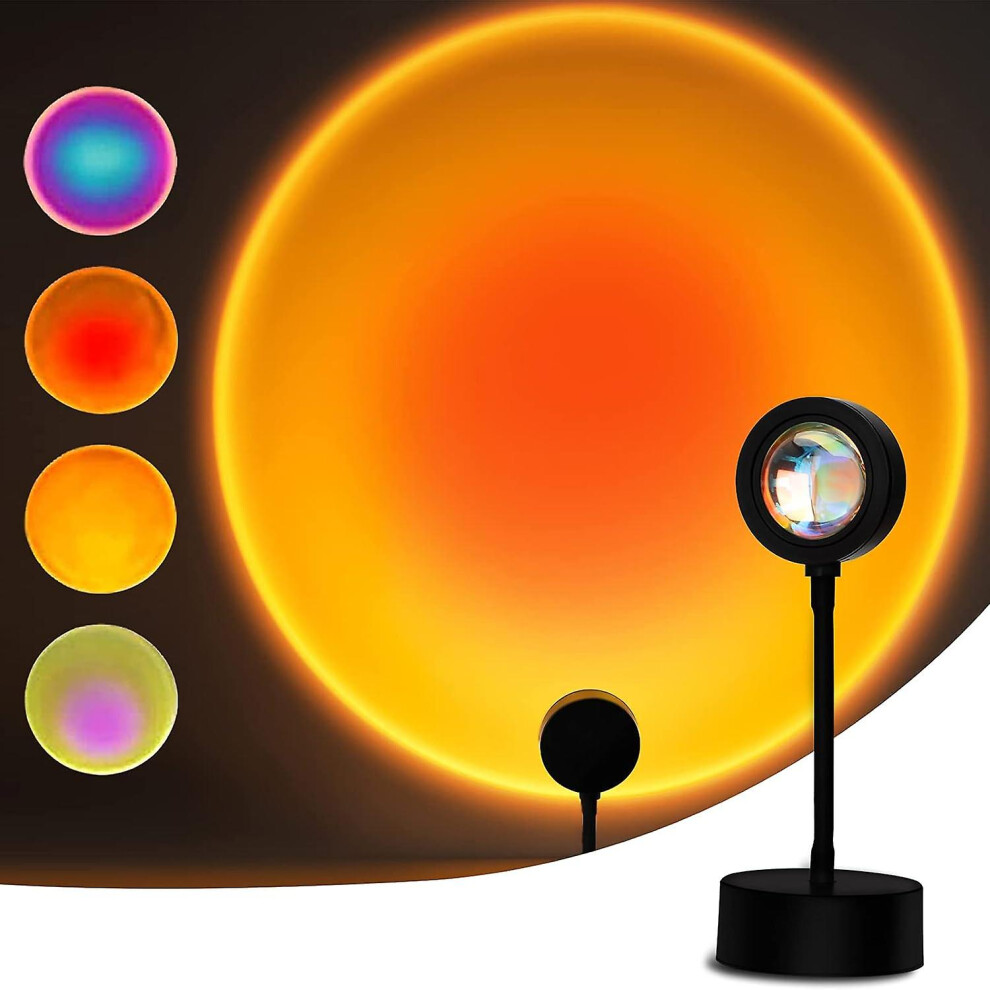 Kikidex (As Show, One Size) Sunset 16 Colors Remote Control 360-Degree Rotating Projector Party Room Decoration Light