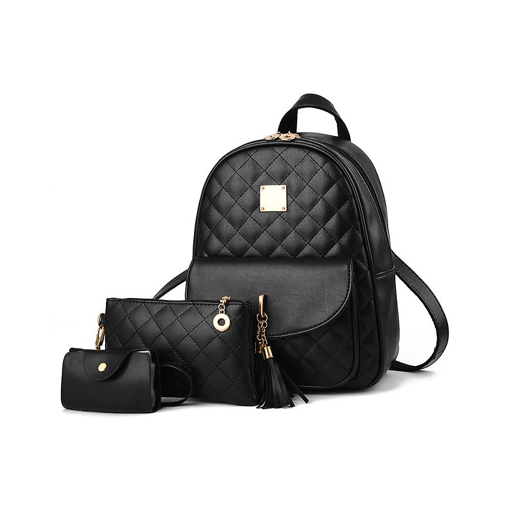 Kikidex (As Show, One Size) Rhombus Pu Backpack 3-In-1 Multifunction Master Bag Handbag