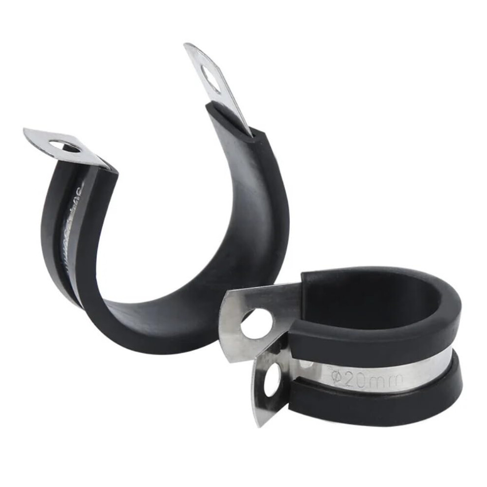 P Clips 6Mm-55Mm Rubber Lined, 304 Stainless Steel Cable Mounting Hose Pipe Clamp, 22Mm Size, 10Pcs Lot 9105992831852
