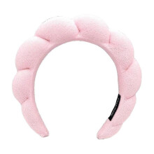 (Pink) Spa Headband Washing Face Terry Towel Headband Yoga Sweatband Sponge Hairband