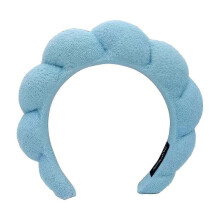 (Blue) Spa Headband Washing Face Terry Towel Headband Yoga Sweatband Sponge Hairband