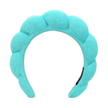 (Green) Spa Headband Washing Face Terry Towel Headband Yoga Sweatband Sponge Hairband