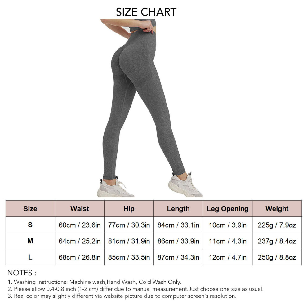 Women High Waist Seamless Yoga Pants Dark Grey L (87% Nylon, 13% Polyurethane)-image-OPC-PMK8DQ9-NEW