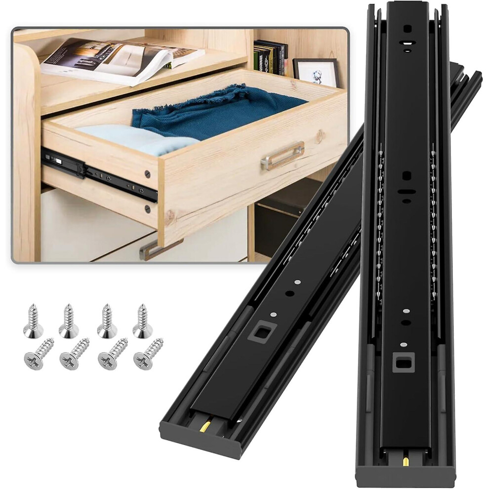 Kikidex (As Show, One Size) Drawer Runner, Load Capacity Up To 45 Kg, With Soft Close And Ball Bearings, Extension 350 Mm, 1 Pair (2 Pieces)