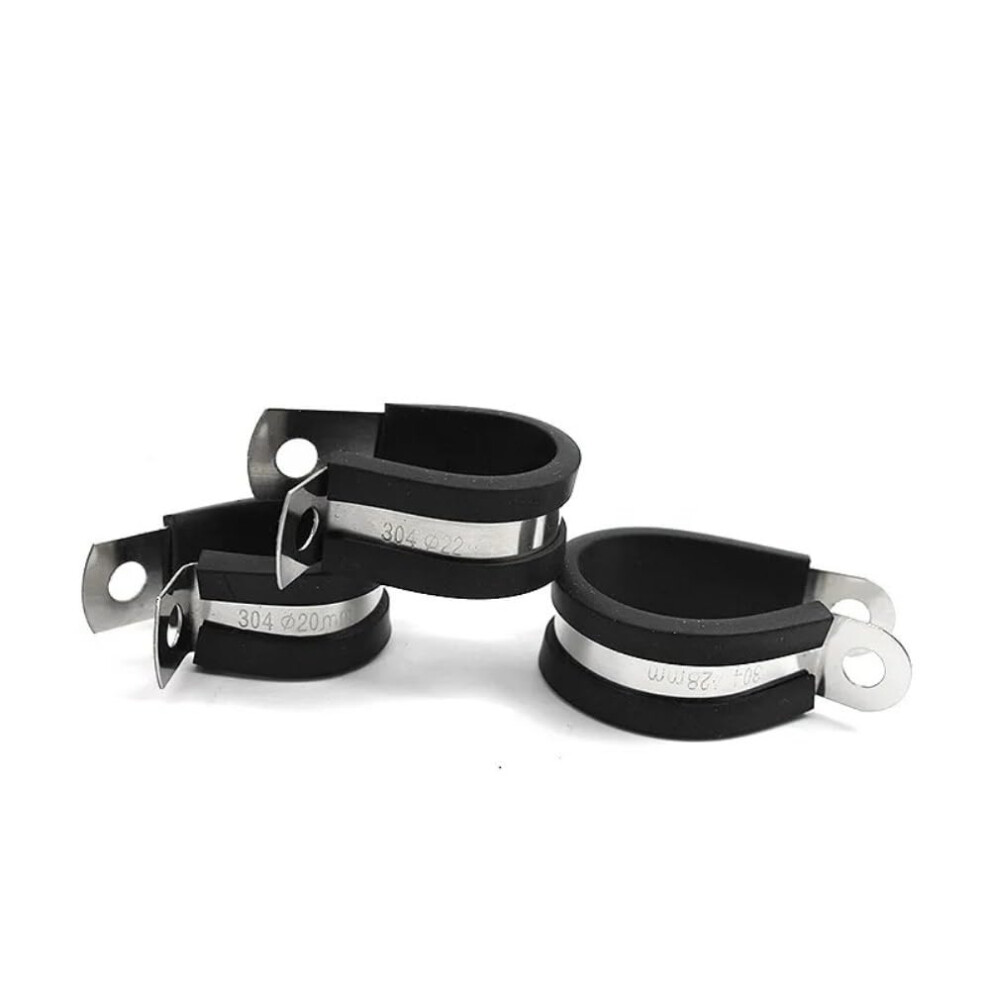P Clips 6Mm-55Mm Rubber-Lined 304 Stainless Steel Cable And Hose Clamp, 10Mm, 2Pcs Lot 9105992832057
