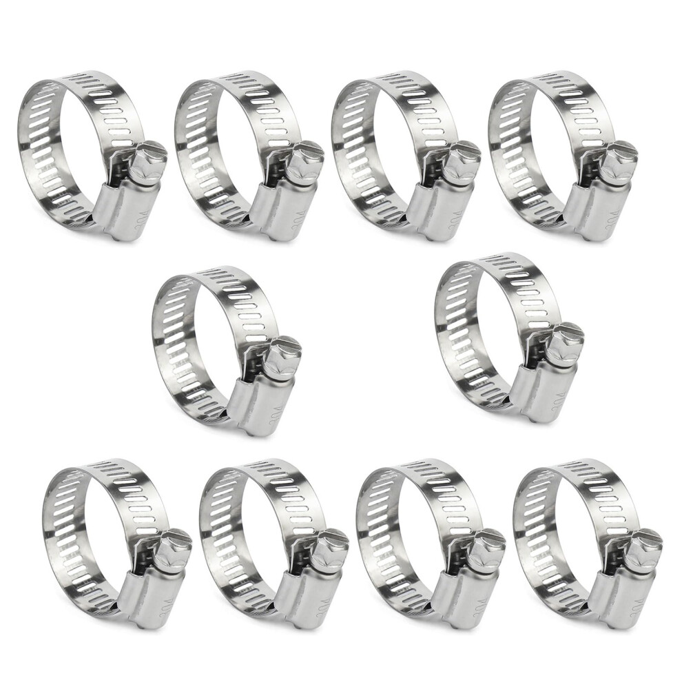 Worm Gear Hose Clamps, 10Pcs, 304 Stainless Steel, Adjustable Pipe Clamps 46-70Mm, Automotive, Washing Machine 9105992832088