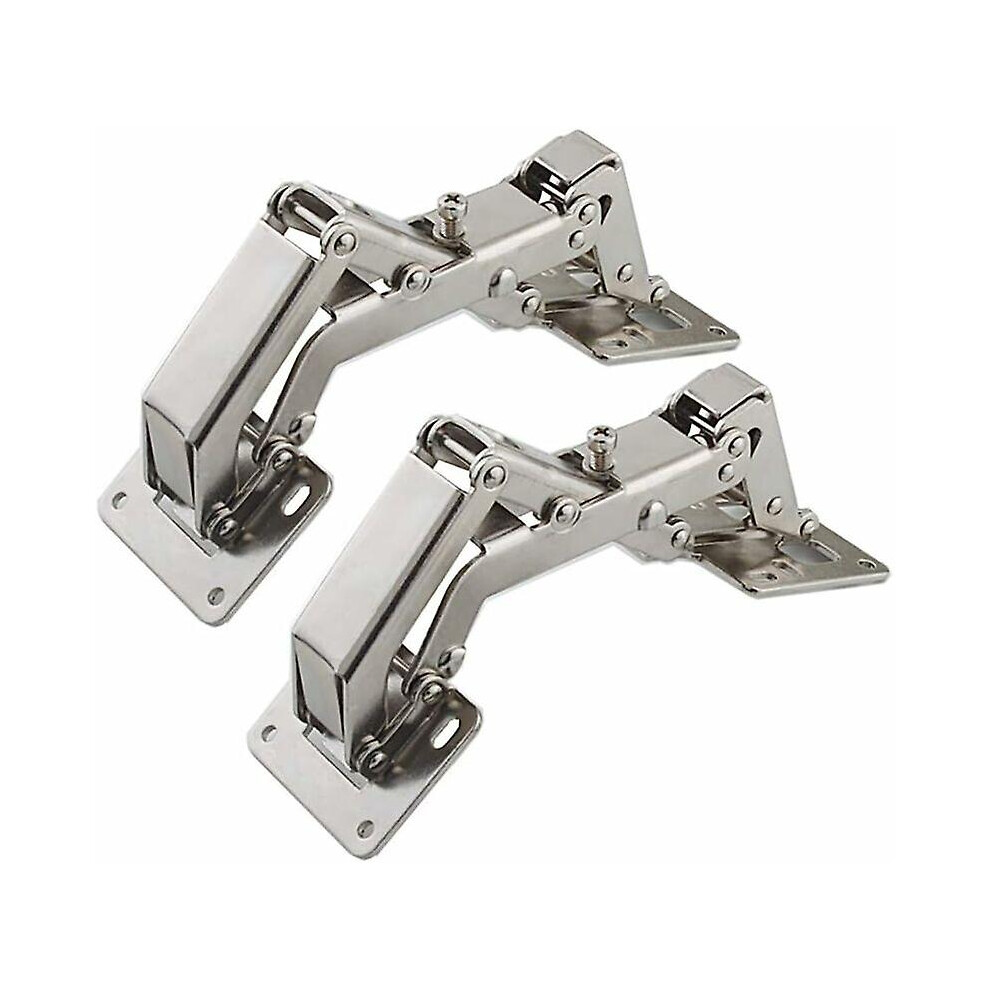 Kikidex (As Show, One Size) Furniture Hinge,2 Pack 170 Degree Kitchen Cabinet Door Hinges + 16 Screws - Wide Angle Door Hinges - No Slot Required