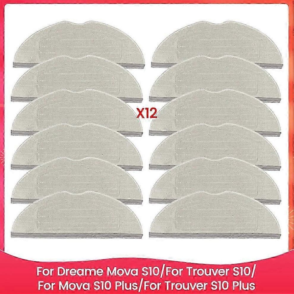 Kikidex (As Show, One Size) Mop Cloth Pads For Dreame Mova S10/Trouver S10/Mova S10 Plus/Trouver S10 Plus Spare Parts