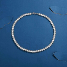 (45Cm Pearl Necklace) Imitation Pearl Necklace Men Simple Handmade Strand Bead Necklace 2022 New Trend#wdmy184