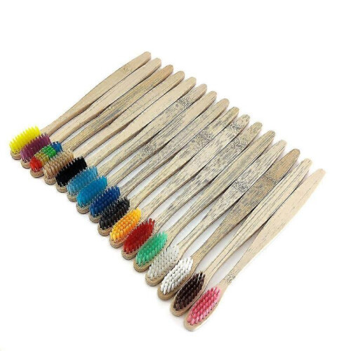 (colorful-12-3) 12 Bamboo Charcoal Toothbrushes Soft Bristles 2