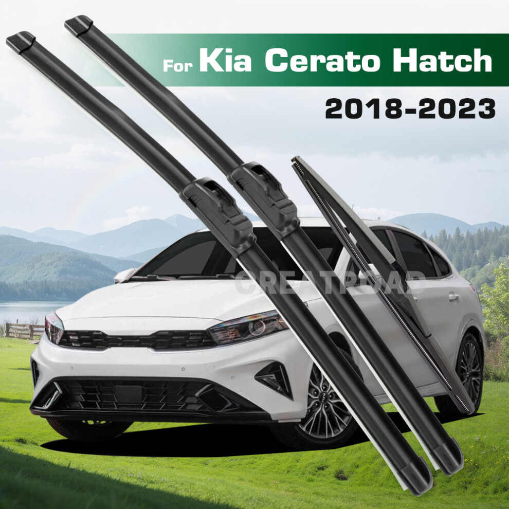 (3Pcs) Wiper Lhd&Rhd Front & Rear Wiper Blades Set For Kia Cerato Hatch Bd 2018 - 2023 Windshield Windscreen Window Brushes 6935159277109