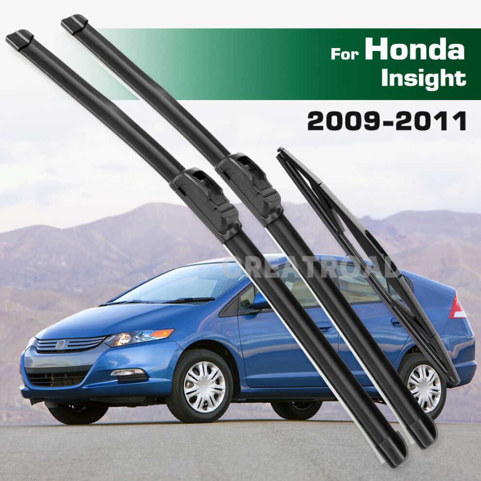 (3Pcs) Wiper Lhd&Rhd Front & Rear Wiper Blades Set For Honda Insight Mk2 2009 - 2011 Windshield Windscreen Window Brushes 6935159276935