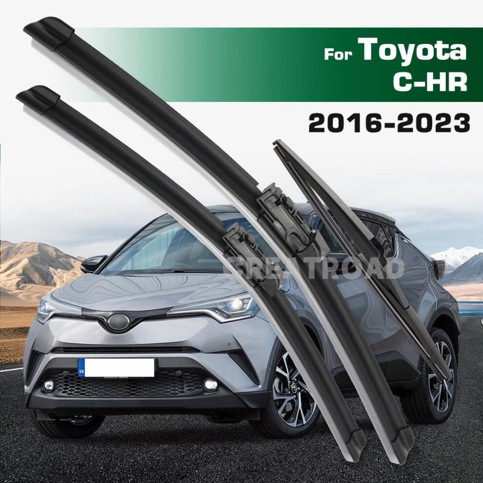(Right Hand Drive) Wiper Lhd&Rhd Front & Rear Wiper Blades Set For Toyota C-Hr Chr 2016 - 2023 Windshield Windscreen Window Brushes 6935159276263