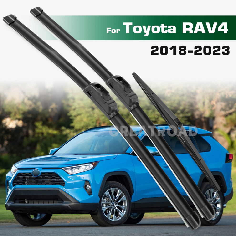 (3Pcs) Wiper Lhd&Rhd Front & Rear Wiper Blades Set For Toyota Rav4 Xa50 2018 - 2023 Windshield Windscreen Window Brushes 6935159277369