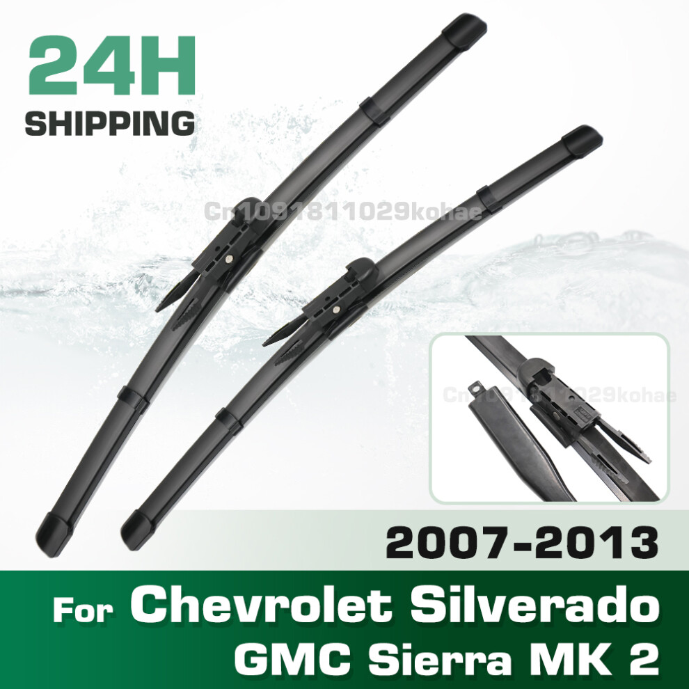(Right Hand Drive) Wiper Lhd&Rhd Front Wiper Blades Set For Chevrolet Silverado Gmc Sierra Mk 2 2007 - 2013 Windshield Windscreen 22" 22" 6935159271503