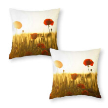 (16*16Inch) Sunrays And Flower Pattern Pillow Covers