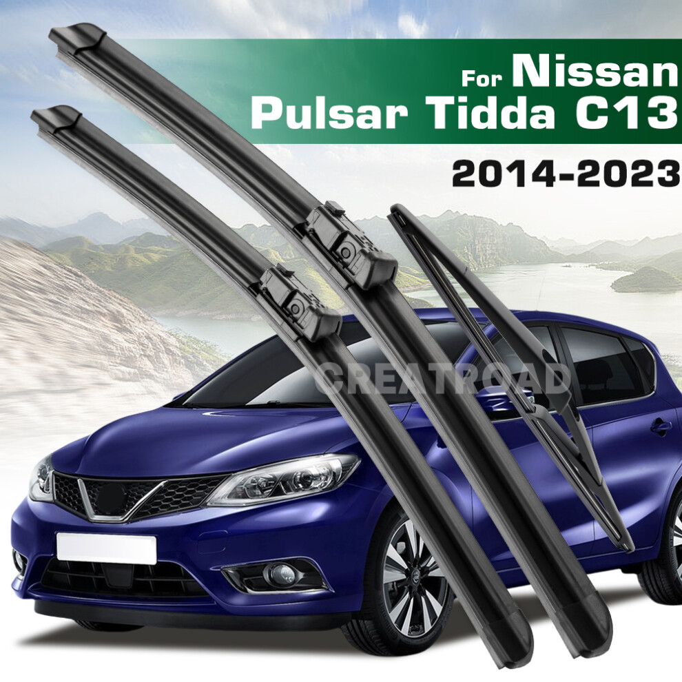 (Right Hand Drive) Wiper Lhd&Rhd Front & Rear Wiper Blades Set For Nissan Pulsar Tidda C13 2014 - 2023 Windshield Windscreen Window 6935159270698