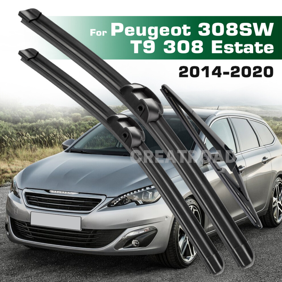 (Right Hand Drive) Wiper Lhd&Rhd Front & Rear Wiper Blades Set For Peugeot 308Sw T9 308 Estate 2014 - 2020 Windshield Windscreen Window 6935159270636