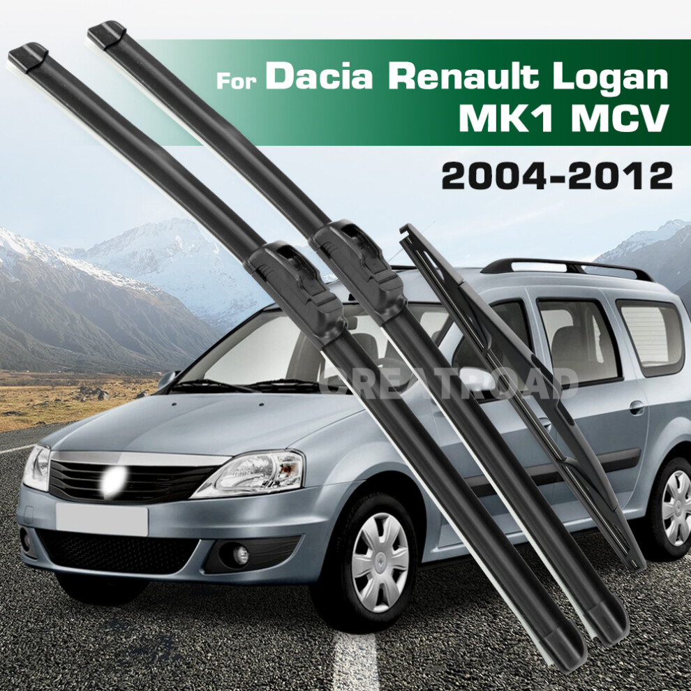 (3Pcs) Wiper Lhd&Rhd Front & Rear Wiper Blades Set For Dacia Renault Logan Mk1 Mcv 2004 - 2012 Windshield Windscreen Window 6935159270599